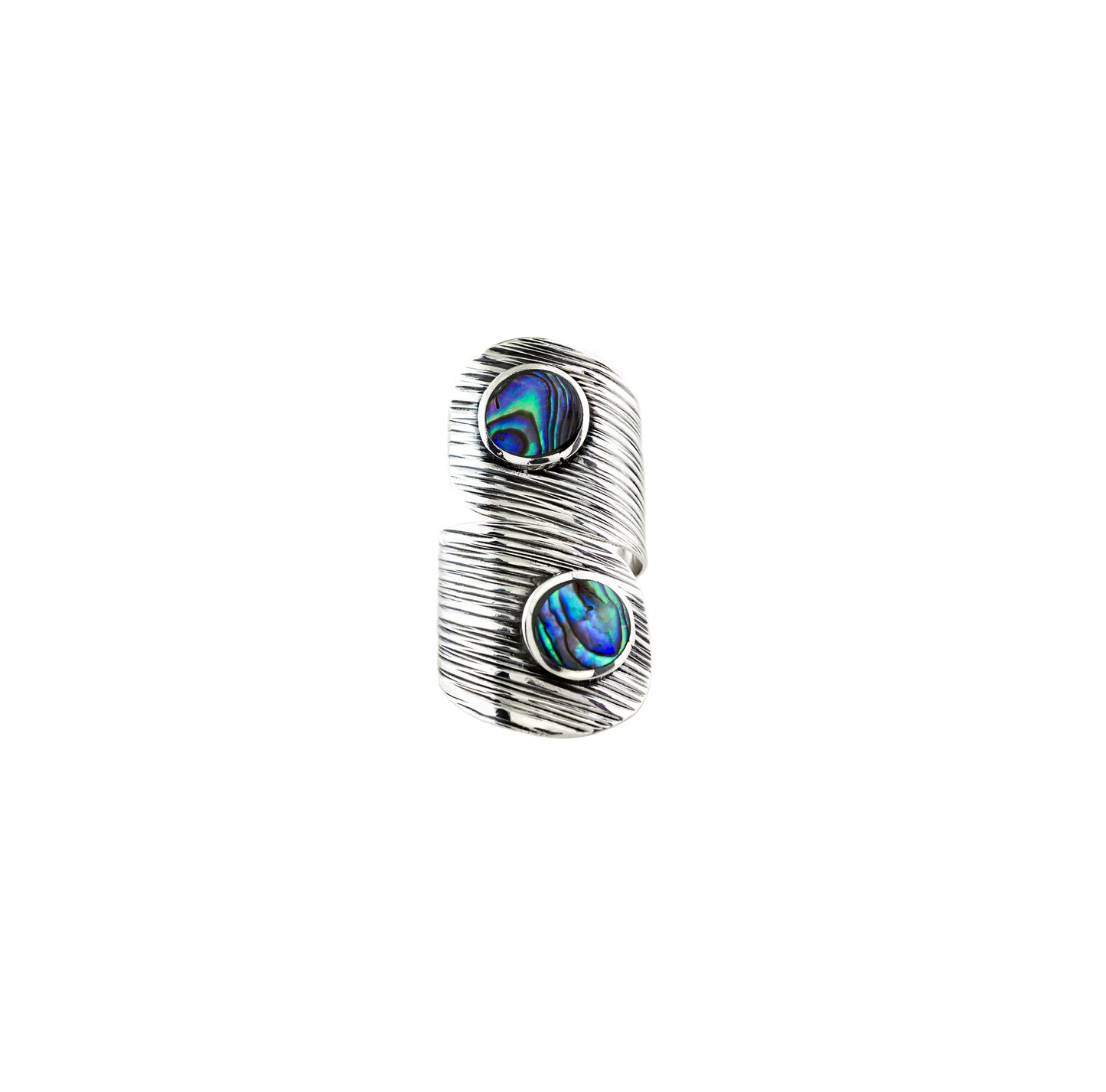 Abalone Shell Sterling Silver Wrap Ring - Twisted Earth Artistry