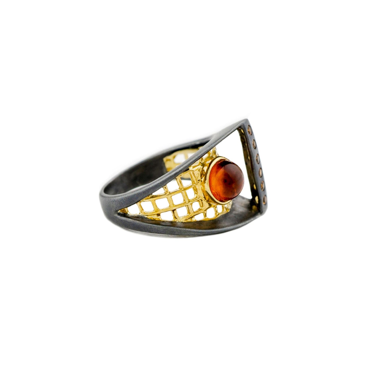 Amber 14k Gold Designer Ring