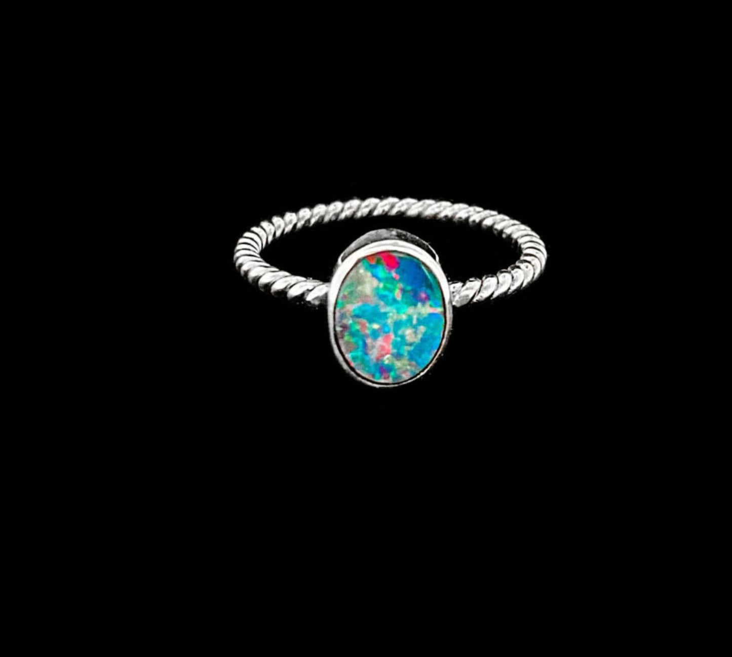 Opal Doublet Oval with Rope Band