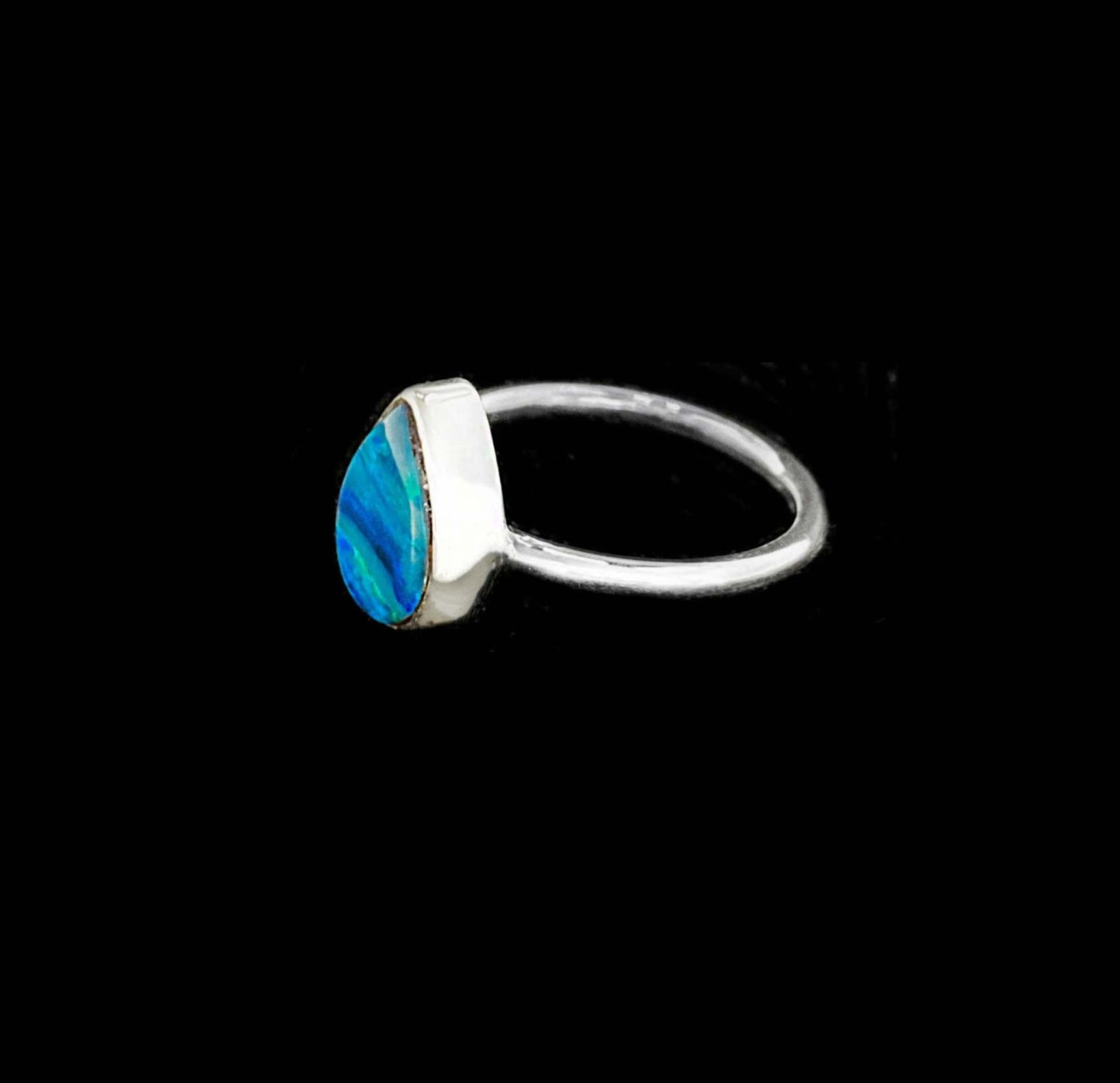 Opal Doublet Pear Cut Ring