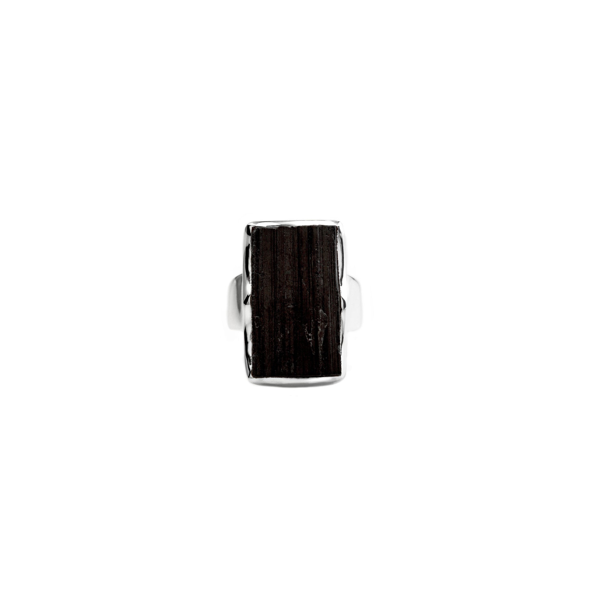 Black Tourmaline Sterling Silver Ring - Twisted Earth Artistry