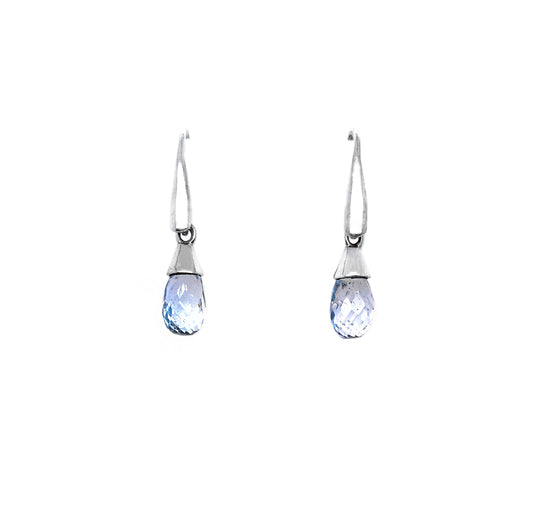 Blue Topaz Sterling Silver Drop Earrings