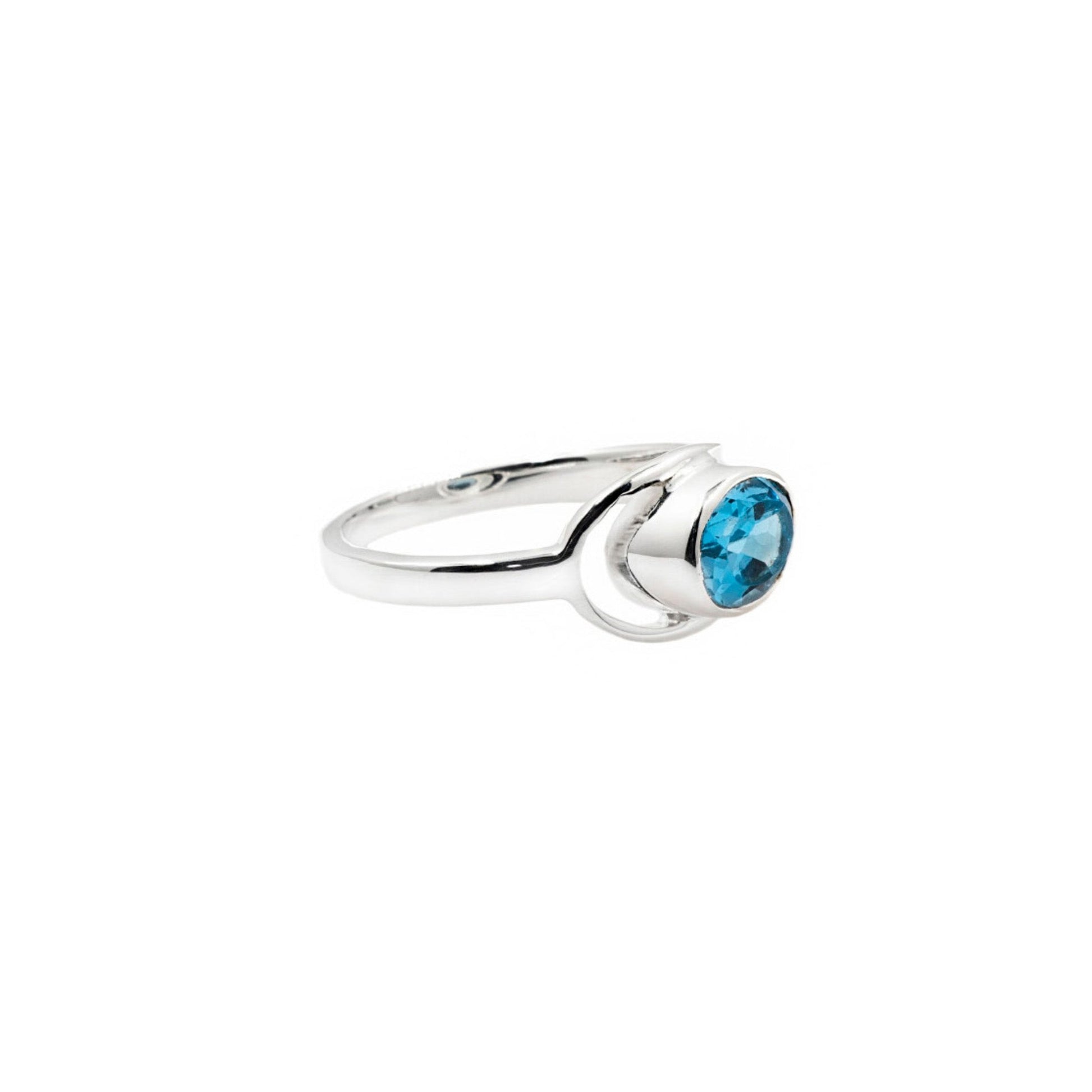 Blue Topaz Oval Ring Sterling Silver - Twisted Earth Artistry