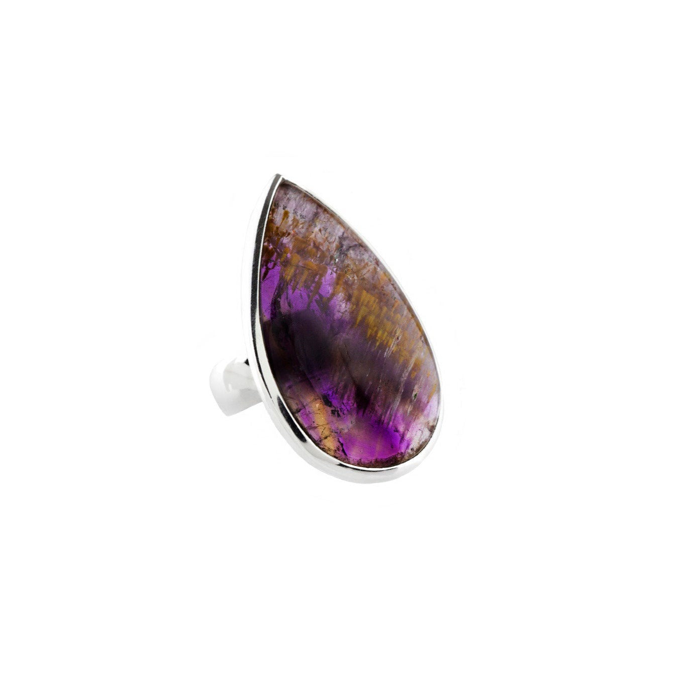 Cacoxenite Super 7 Sterling Silver Ring