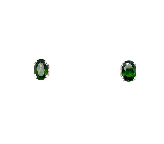 Chrome Diopside Earring Studs