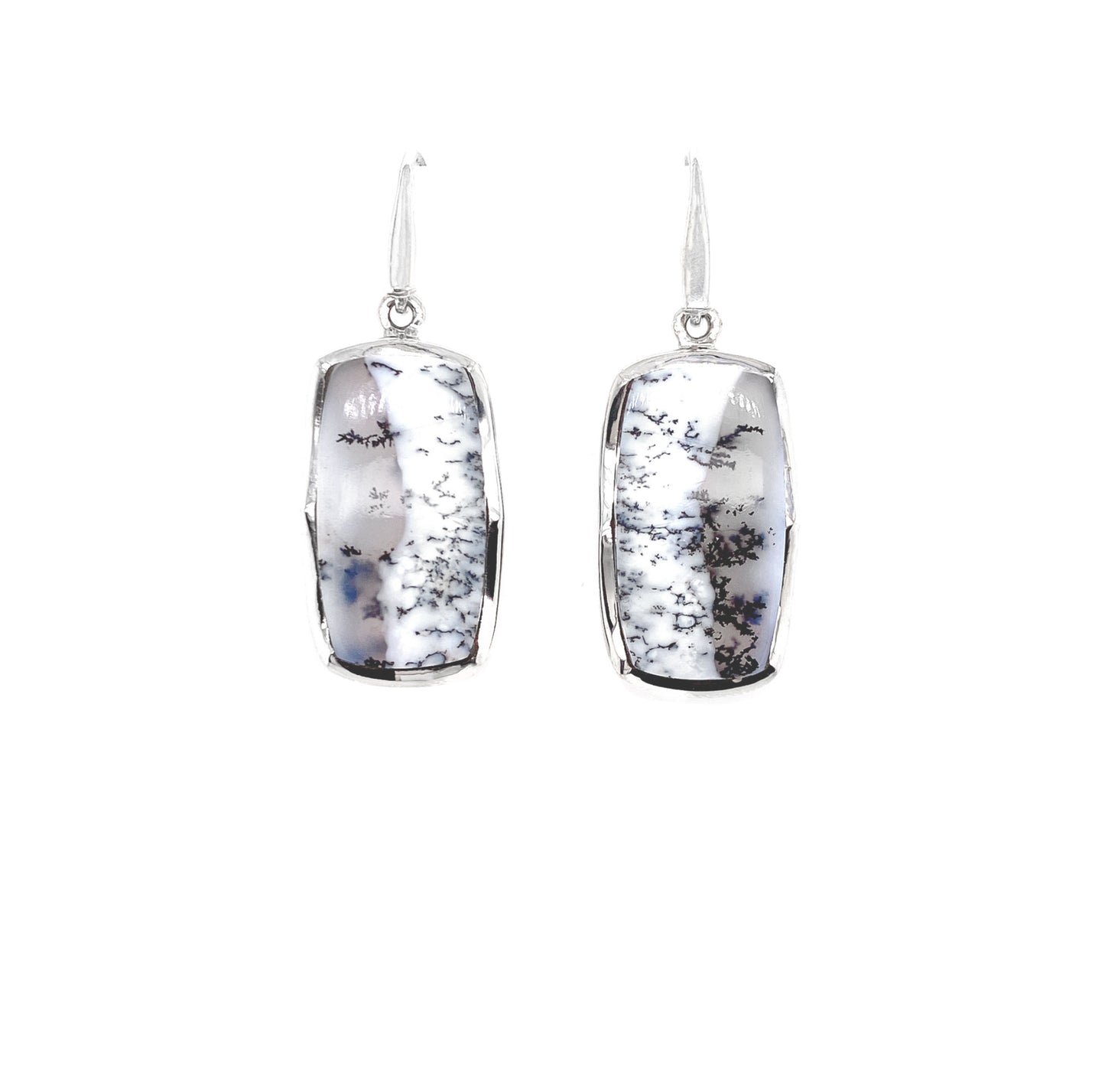 Dendritic Opal Earrings Sterling Silver - Dangle Earrings