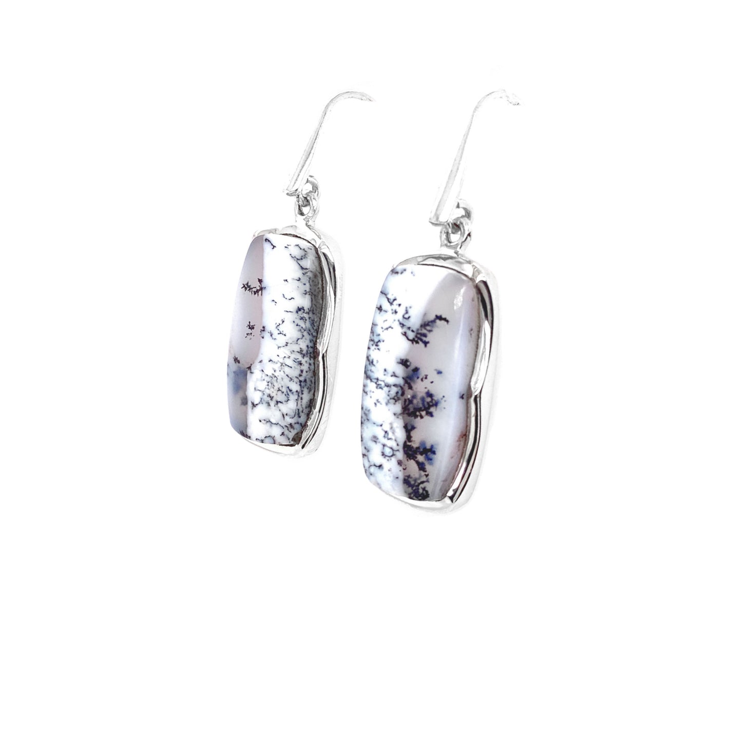 Dendritic Opal Earrings Sterling Silver - Dangle Earrings