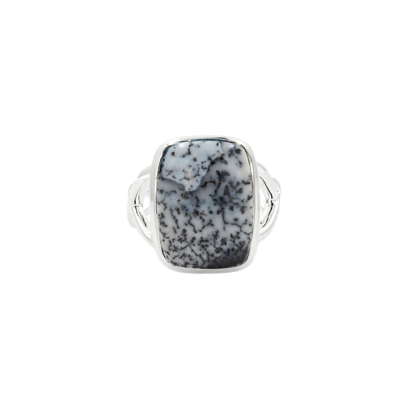 Dendritic Opal Rectangle Sterling Silver Ring - Twisted Earth Artistry