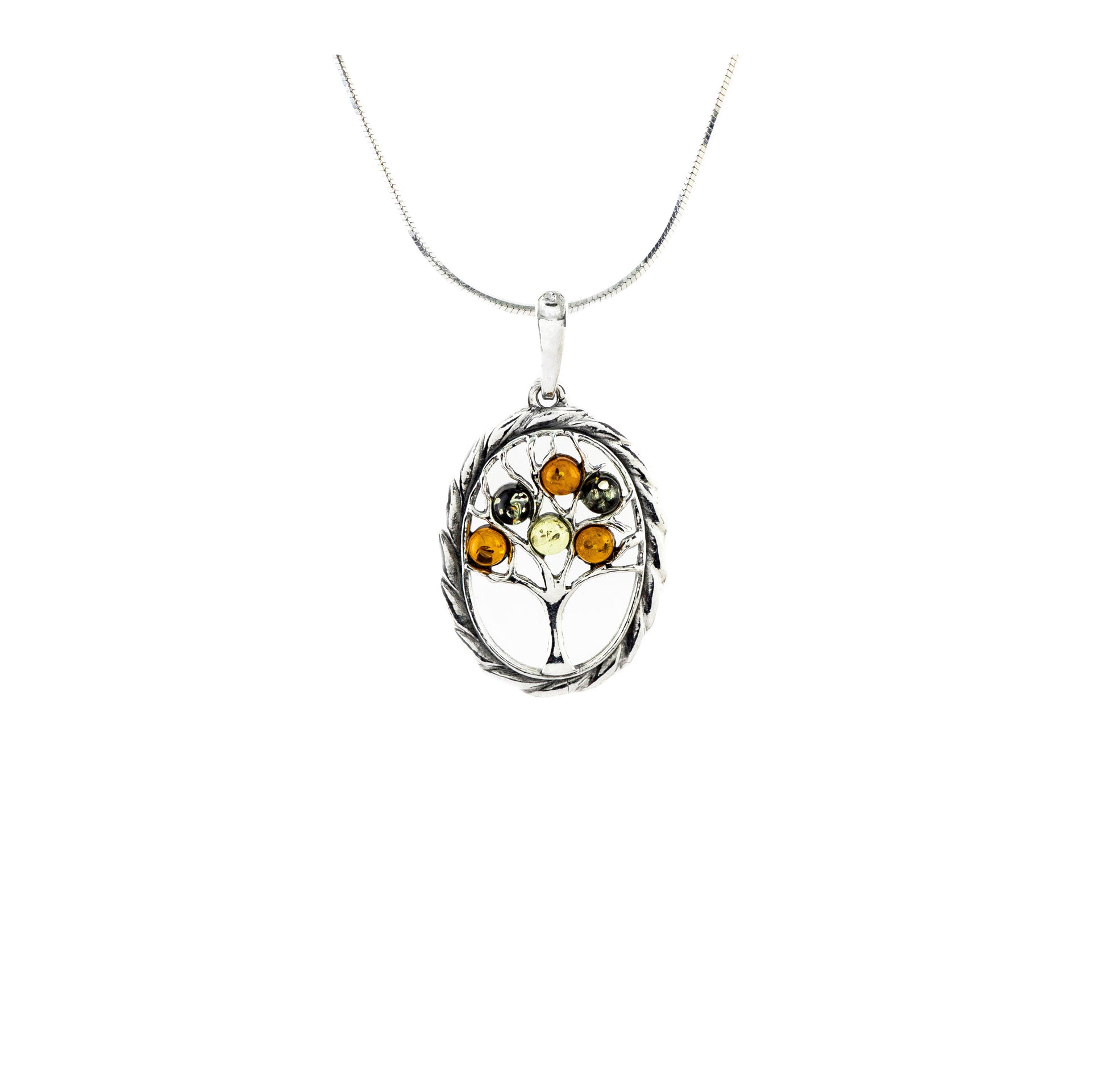 Amber Tree of Life Sterling Silver Pendant - Twisted Earth Artistry