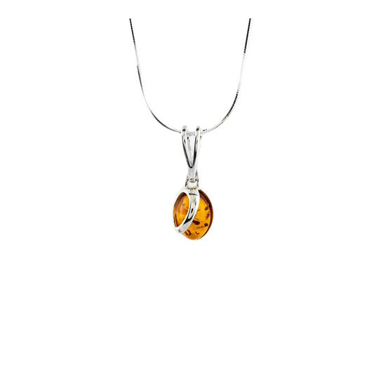 Amber Pendant Sterling Silver - Twisted Earth Artistry