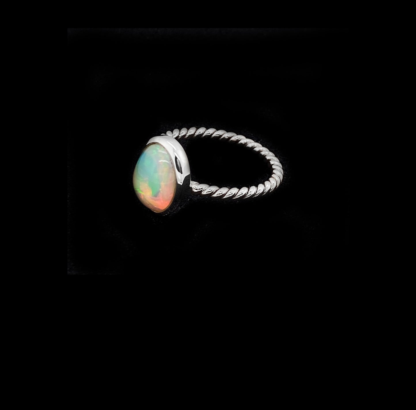 Ethiopian Opal Oval  Sterling Silver Ring