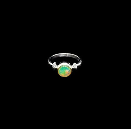 Ethiopian Opal Vintage Style Silver Ring
