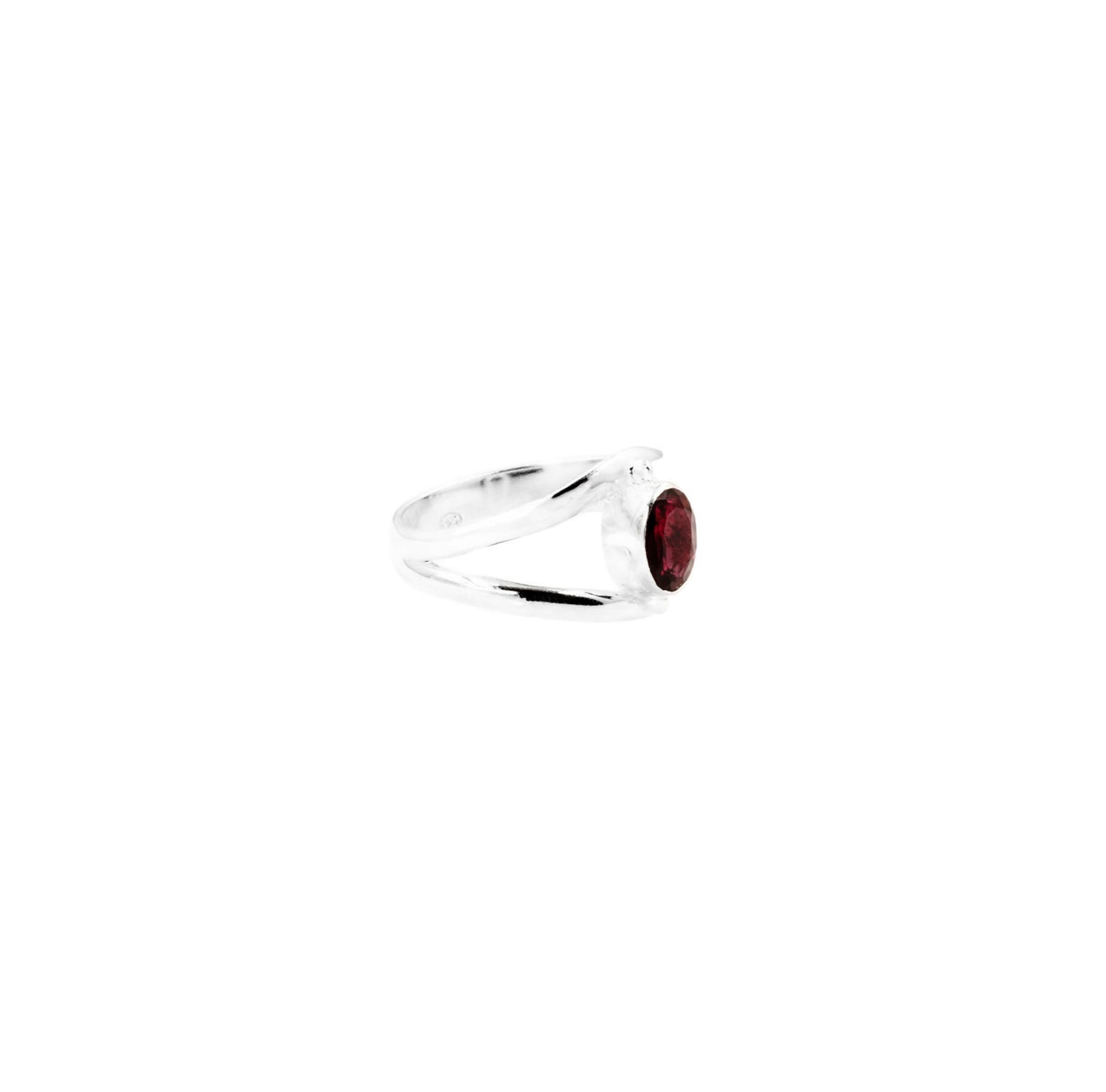 Garnet Ring Sterling Silver Ring - Twisted Earth Artistry