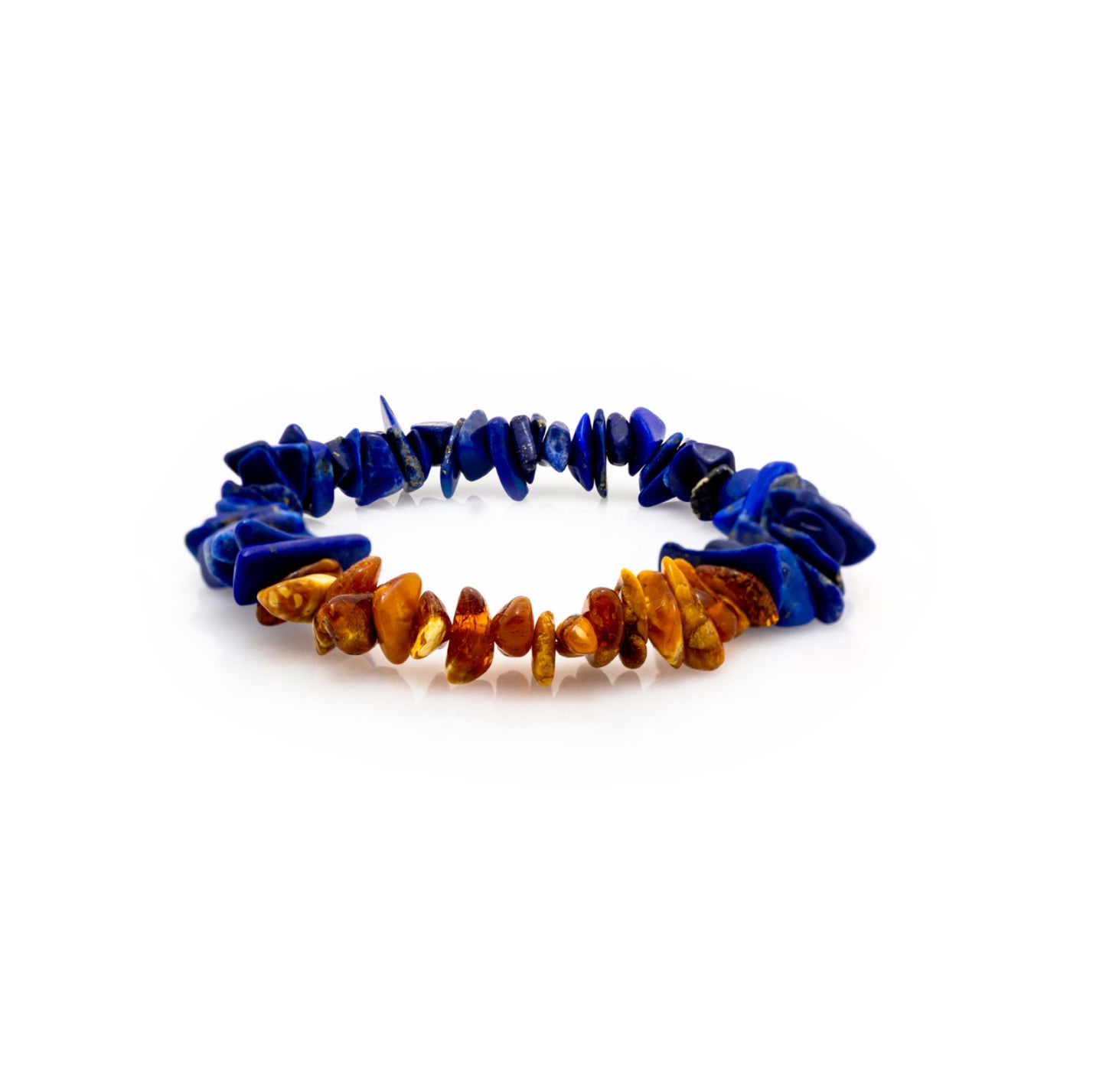 Lapis Lazuli and Butterscotch Amber Bracelet