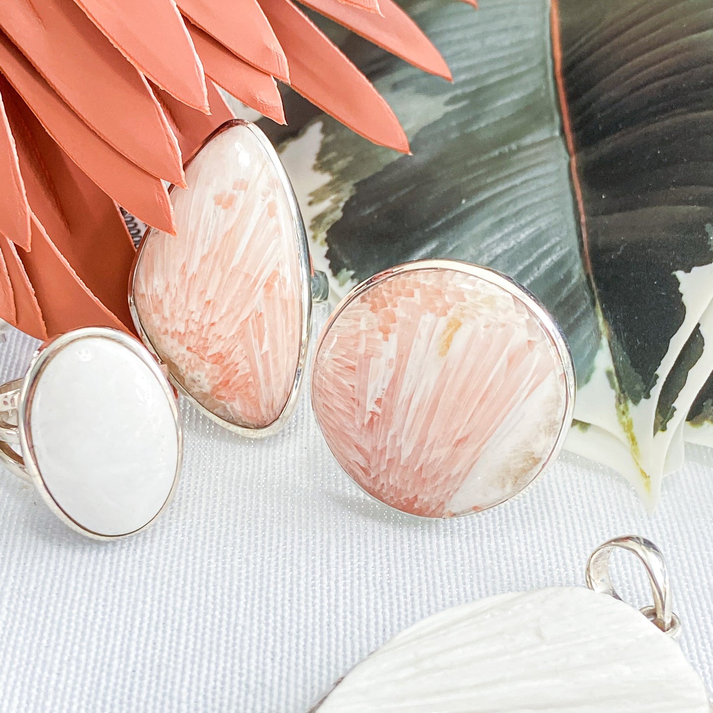 Scolecite Pink Rings