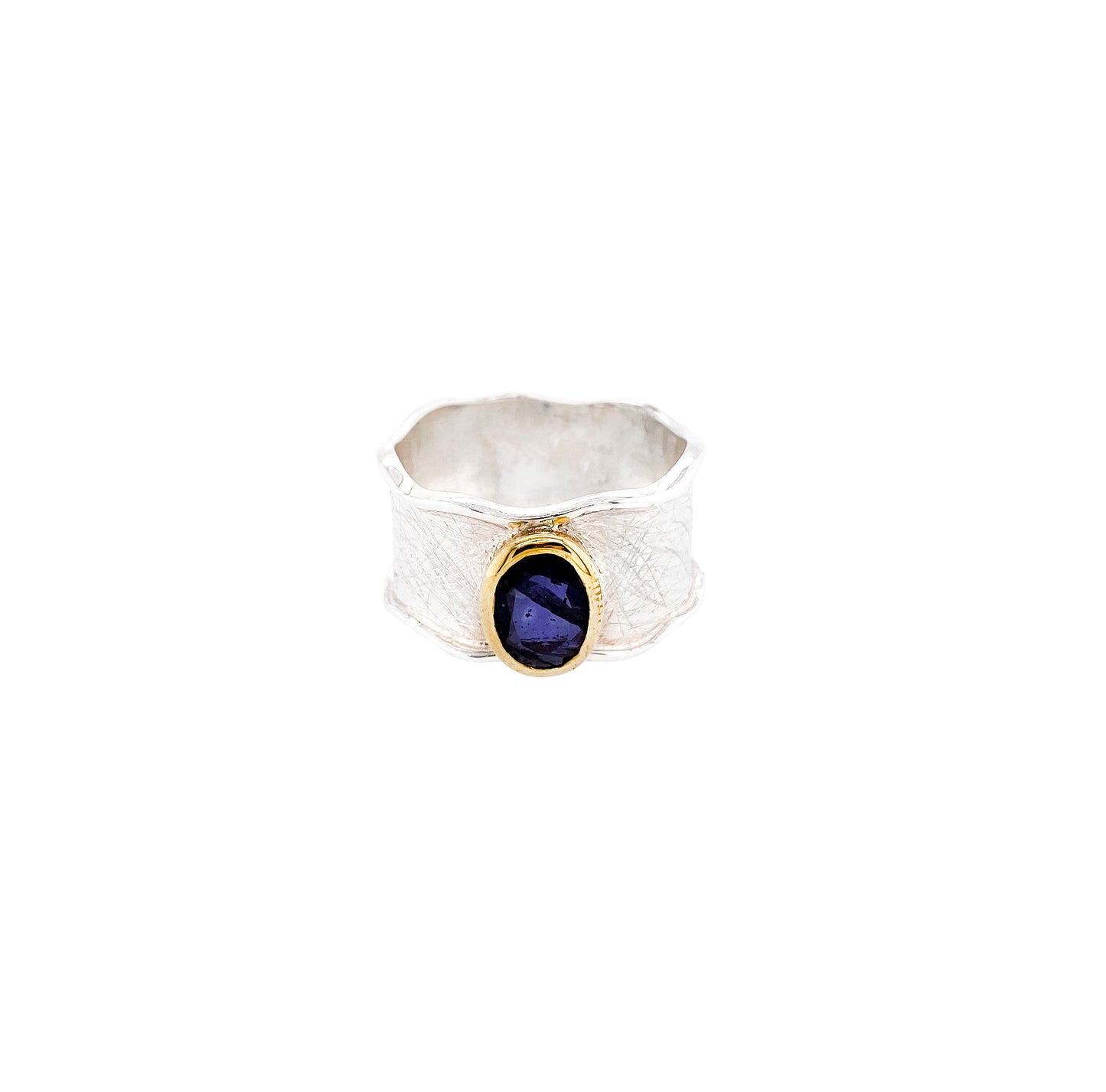 Iolite 14k Gold Plated Sterling Silver Ring - Twisted Earth Artistry