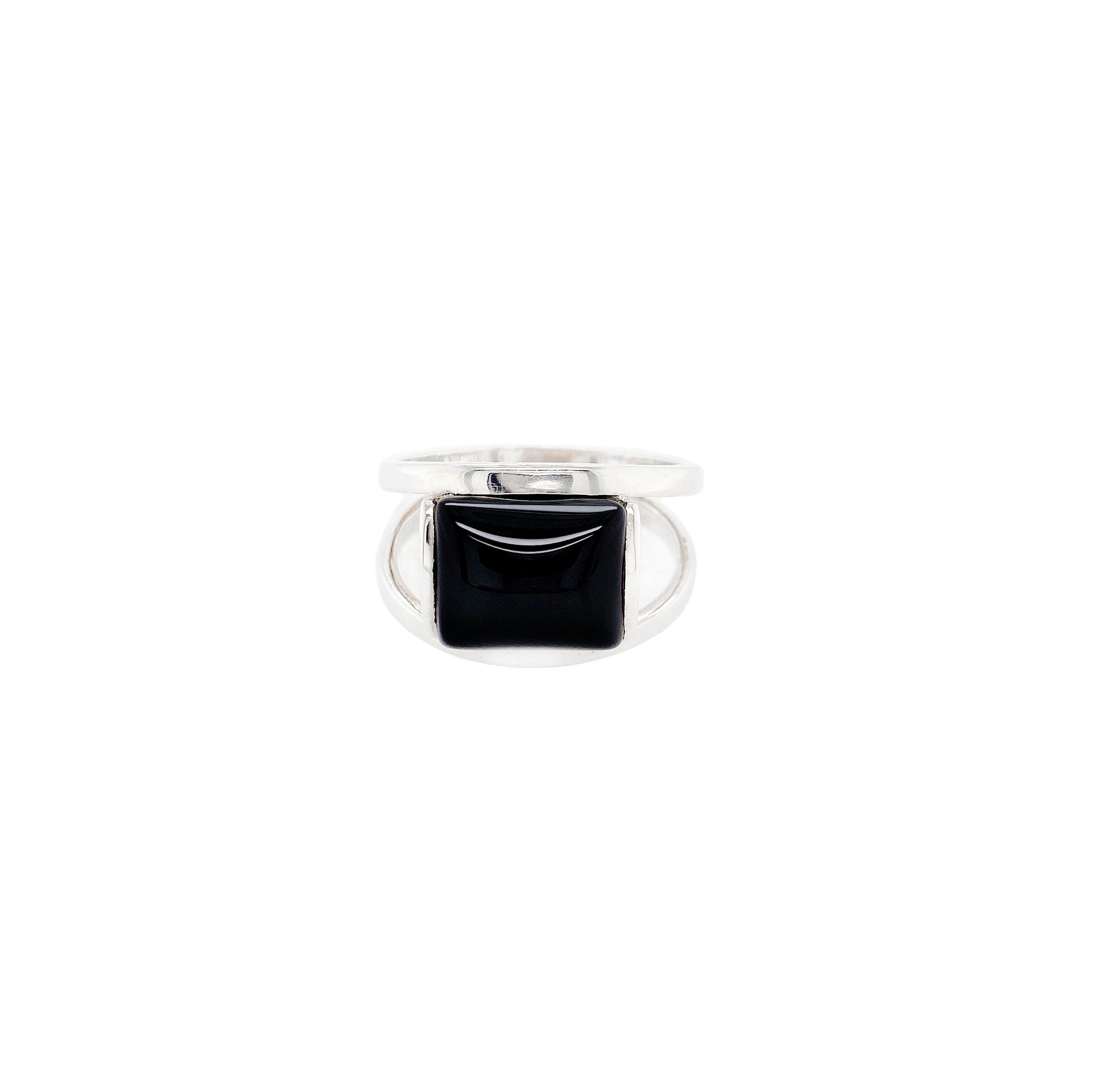 Black Onyx Split Band Ring - Twisted Earth Artistry