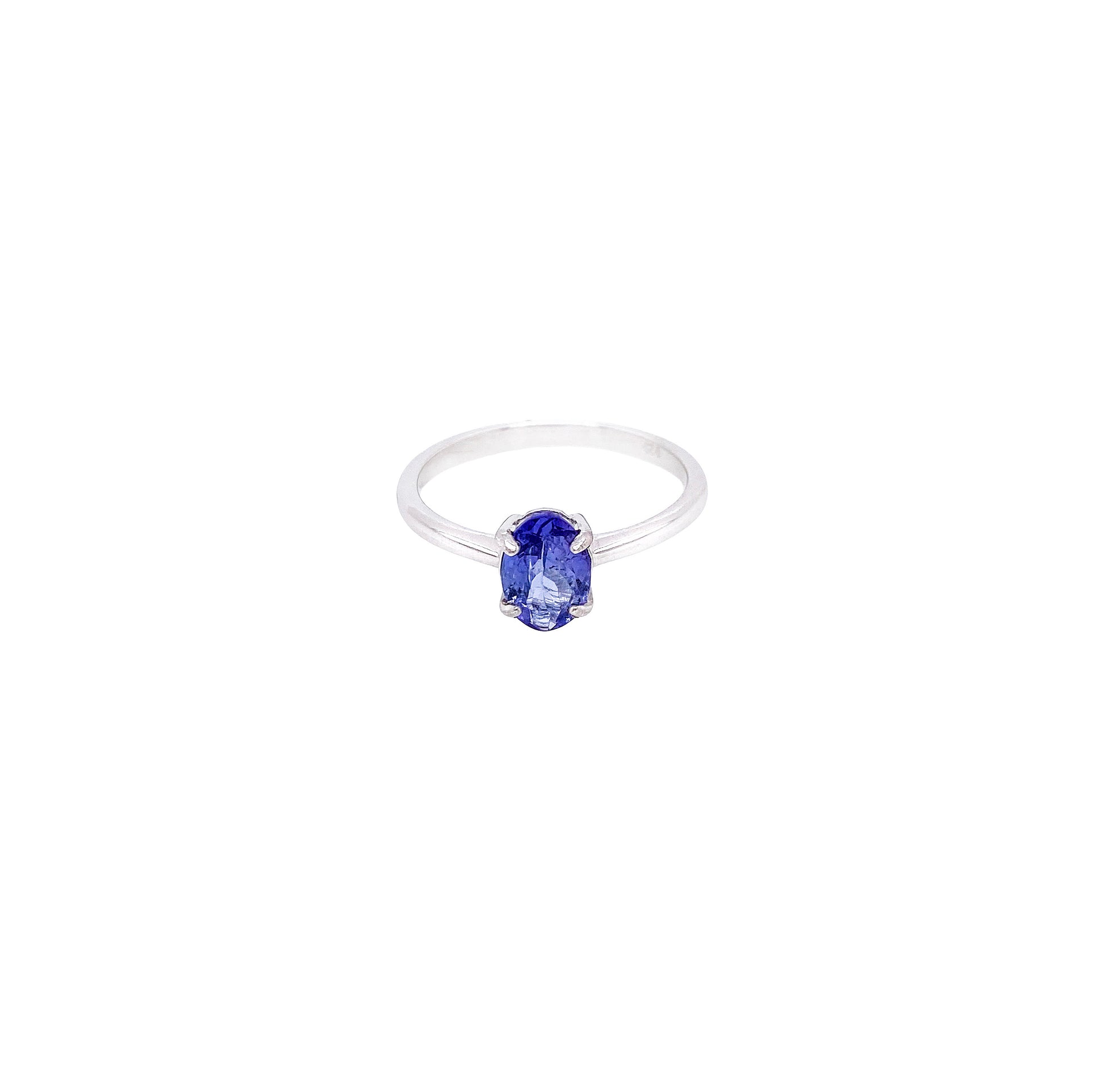 Tanzanite Oval Sterling Silver Ring - Twisted Earth Artistry