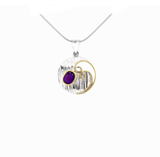 Amethyst Artisan Sterling Silver Pendant - Twisted Earth Artistry