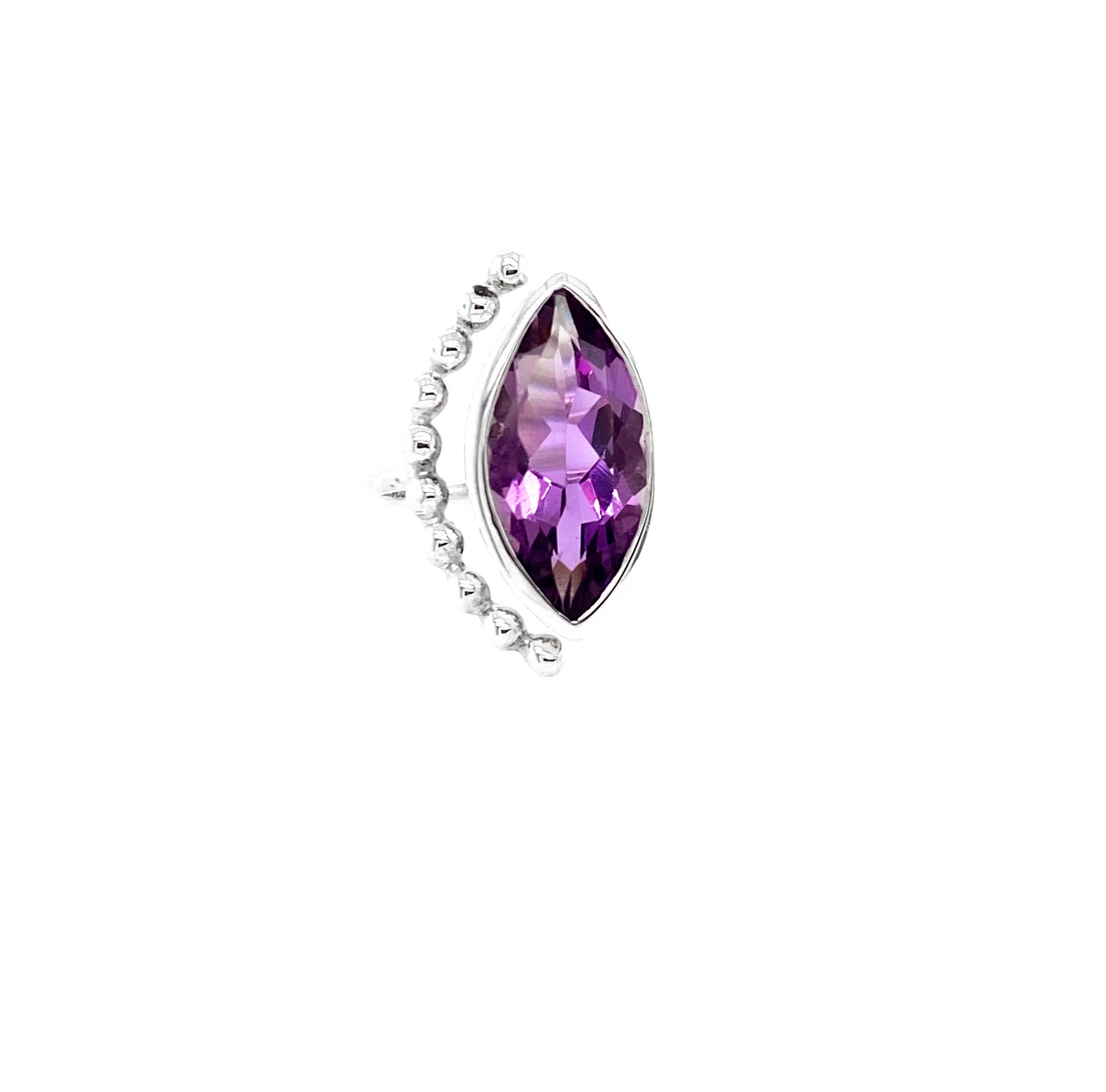 Amethyst Adjustable Marquise Ring