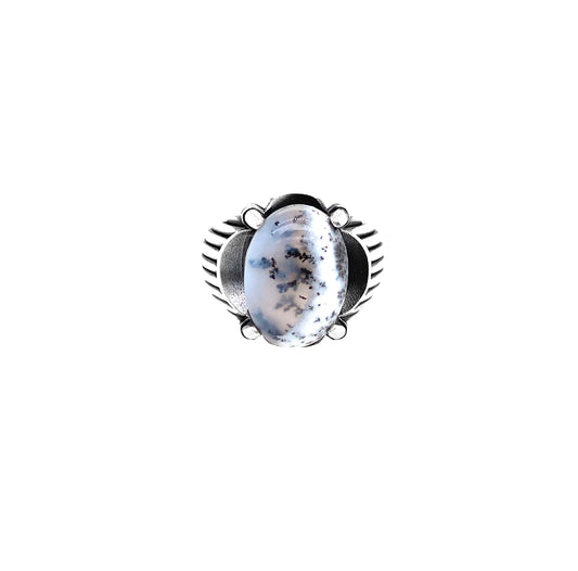 Dendritic Opal Fantasy Style Signet Ring