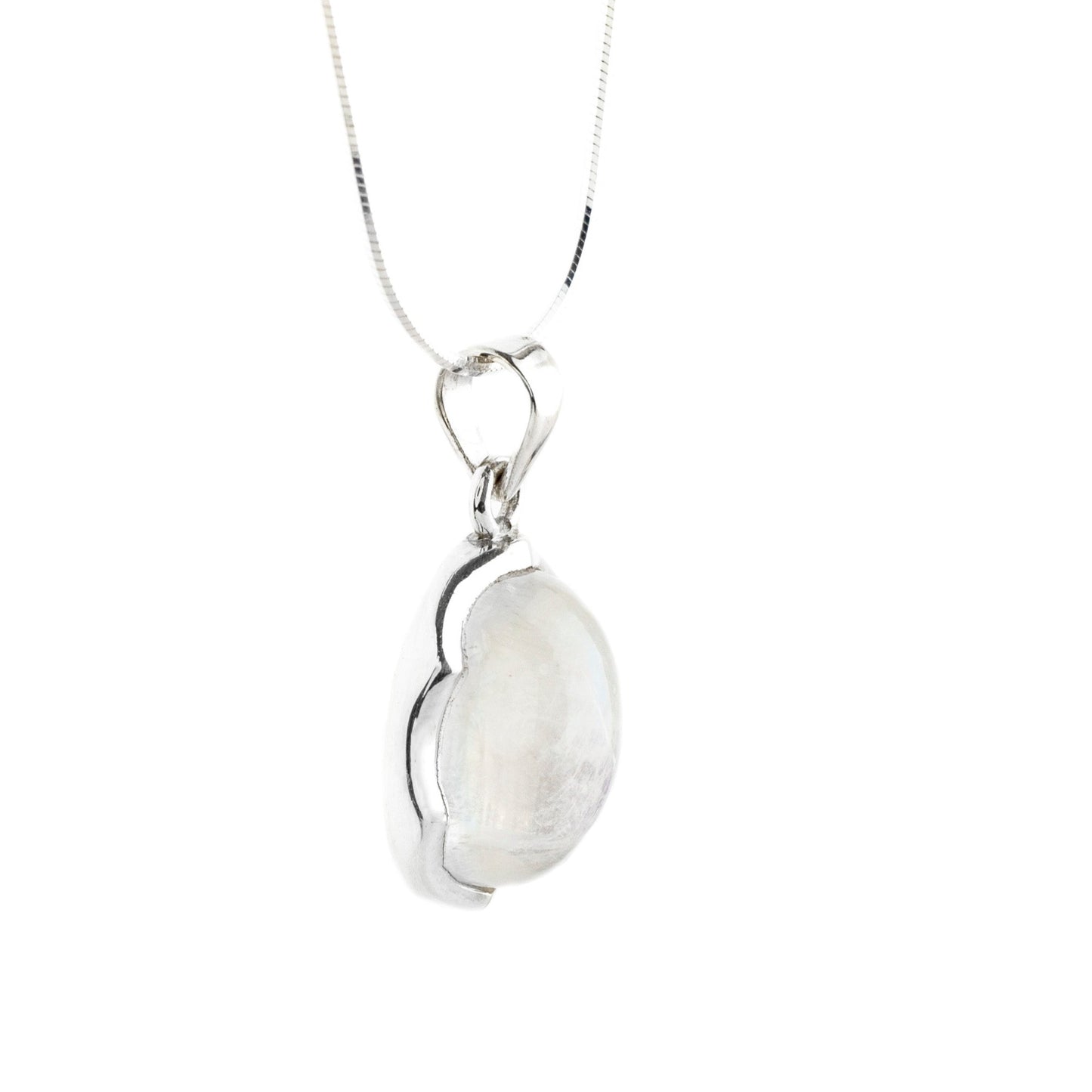 Moonstone Dome Sterling Silver Pendant - Twisted Earth Artistry