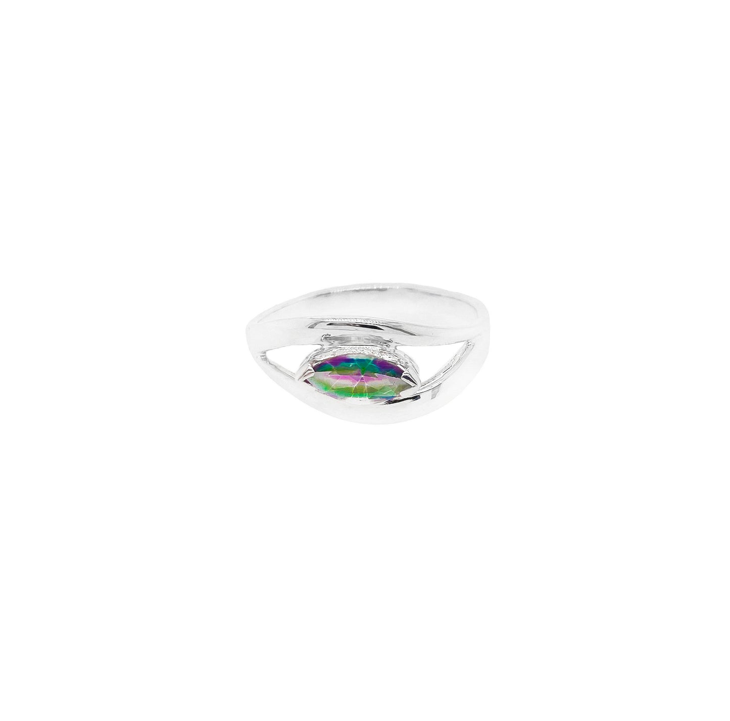 Mystic Topaz Marquise Silver Ring