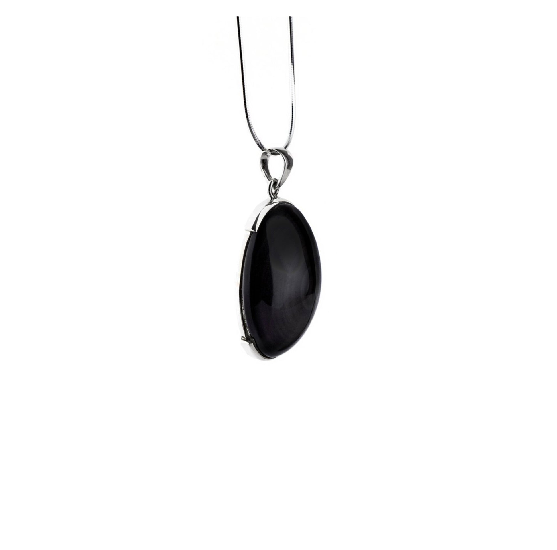 Obsidian Pendant - Black Obsidian Pendant - Sterling Silver - Twisted Earth Artistry
