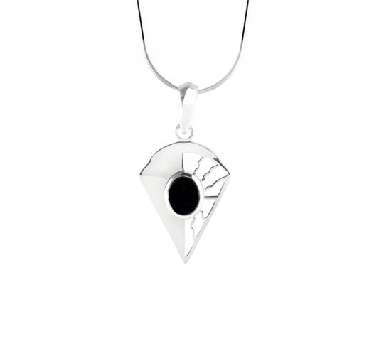 Black Onyx Sterling Silver Pendant - Twisted Earth Artistry