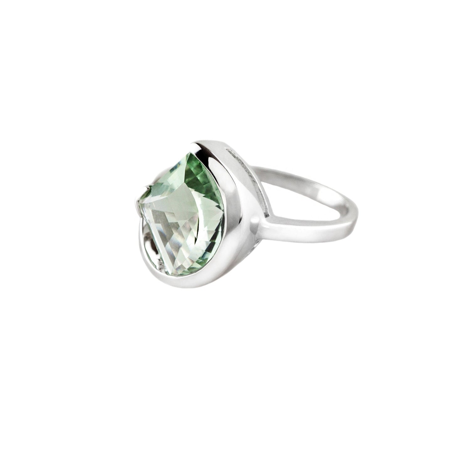 Prasiolite Statement Sterling Silver Ring - Twisted Earth Artistry