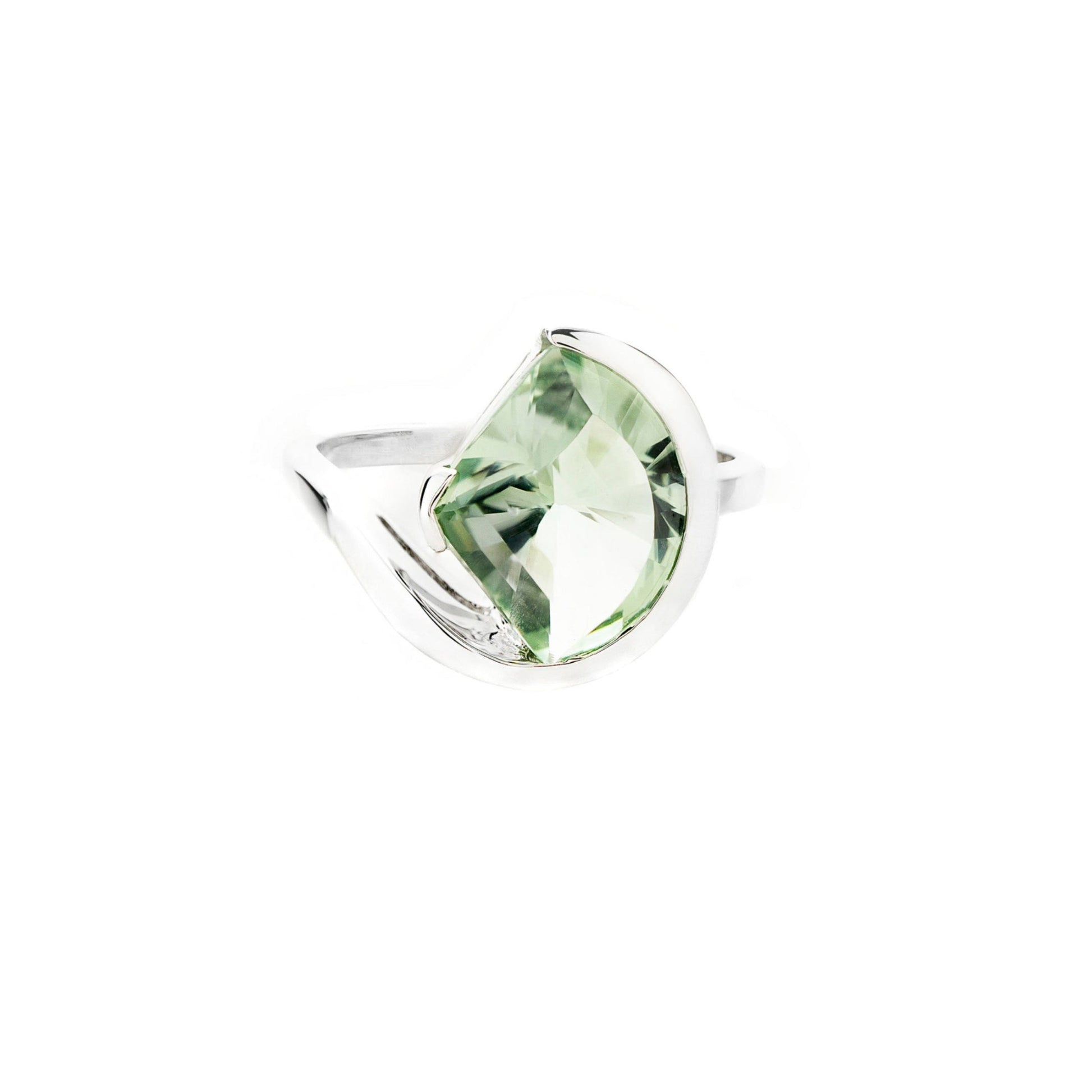 Prasiolite Statement Sterling Silver Ring - Twisted Earth Artistry