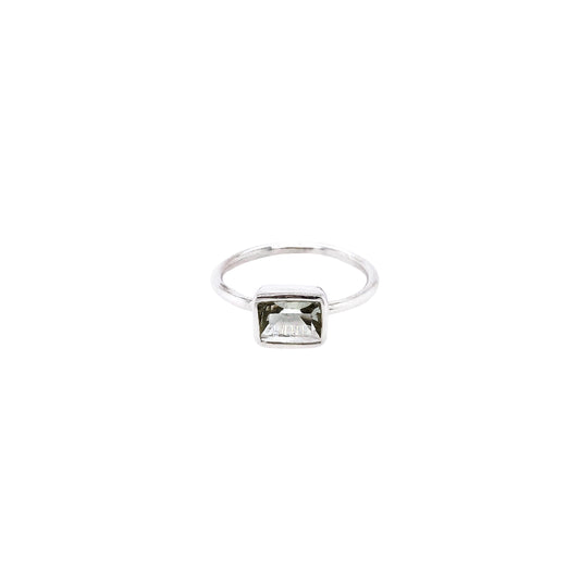 Prasiolite Simple Sterling Silver Ring - Twisted Earth Artistry
