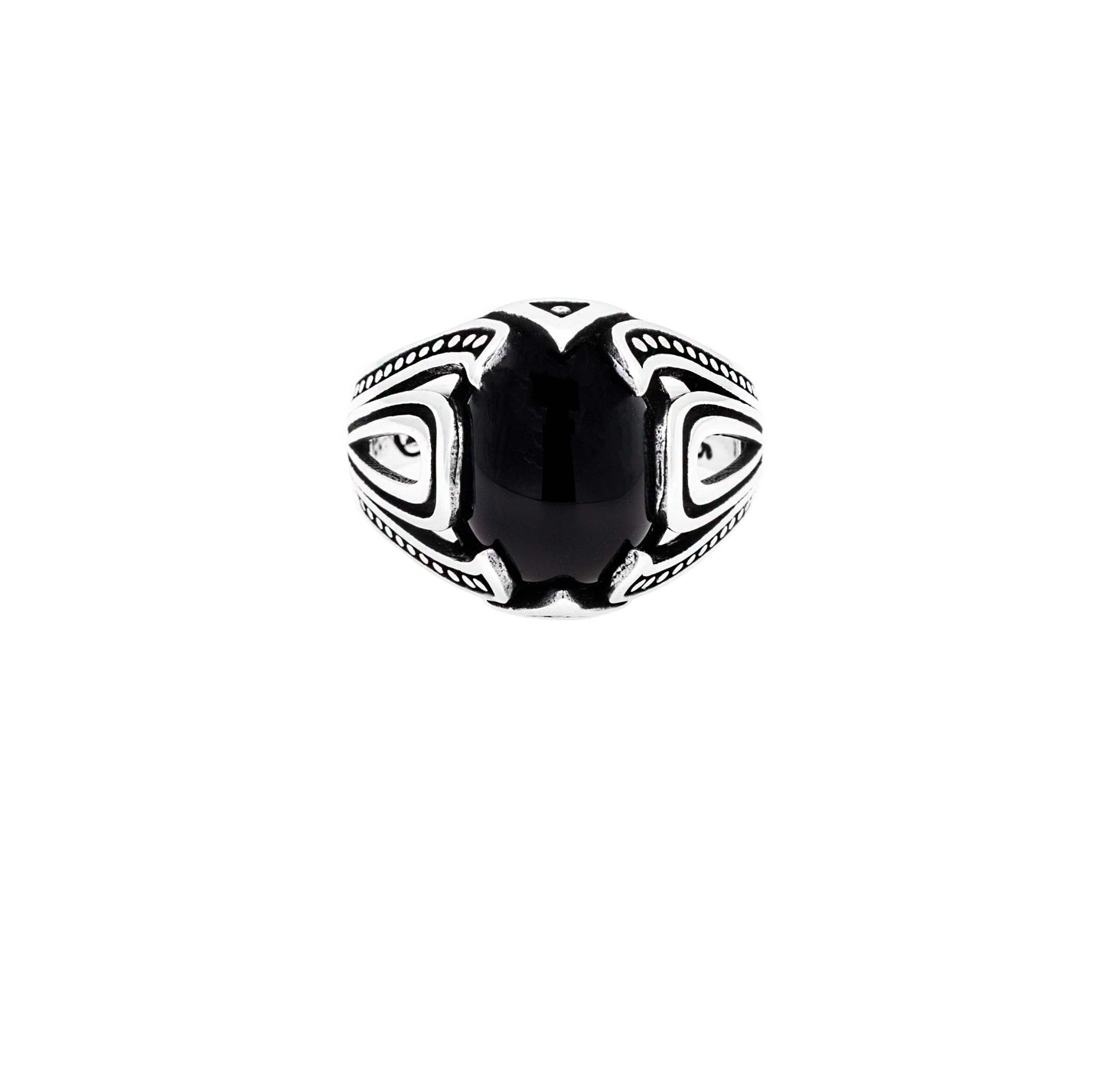 Onyx Sterling Silver Claw Ring