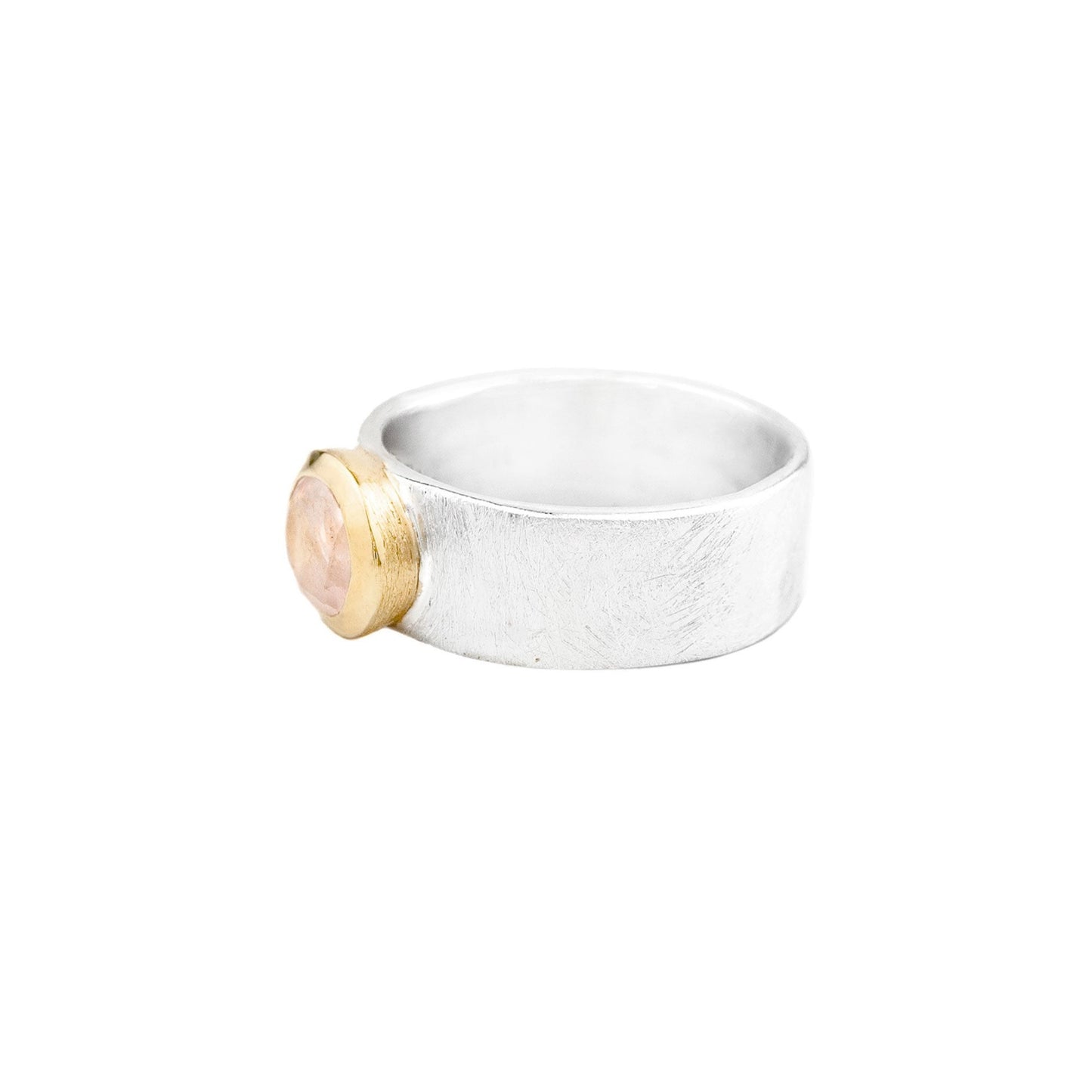 Rose Quartz 14k Gold Plated Sterling Silver Ring