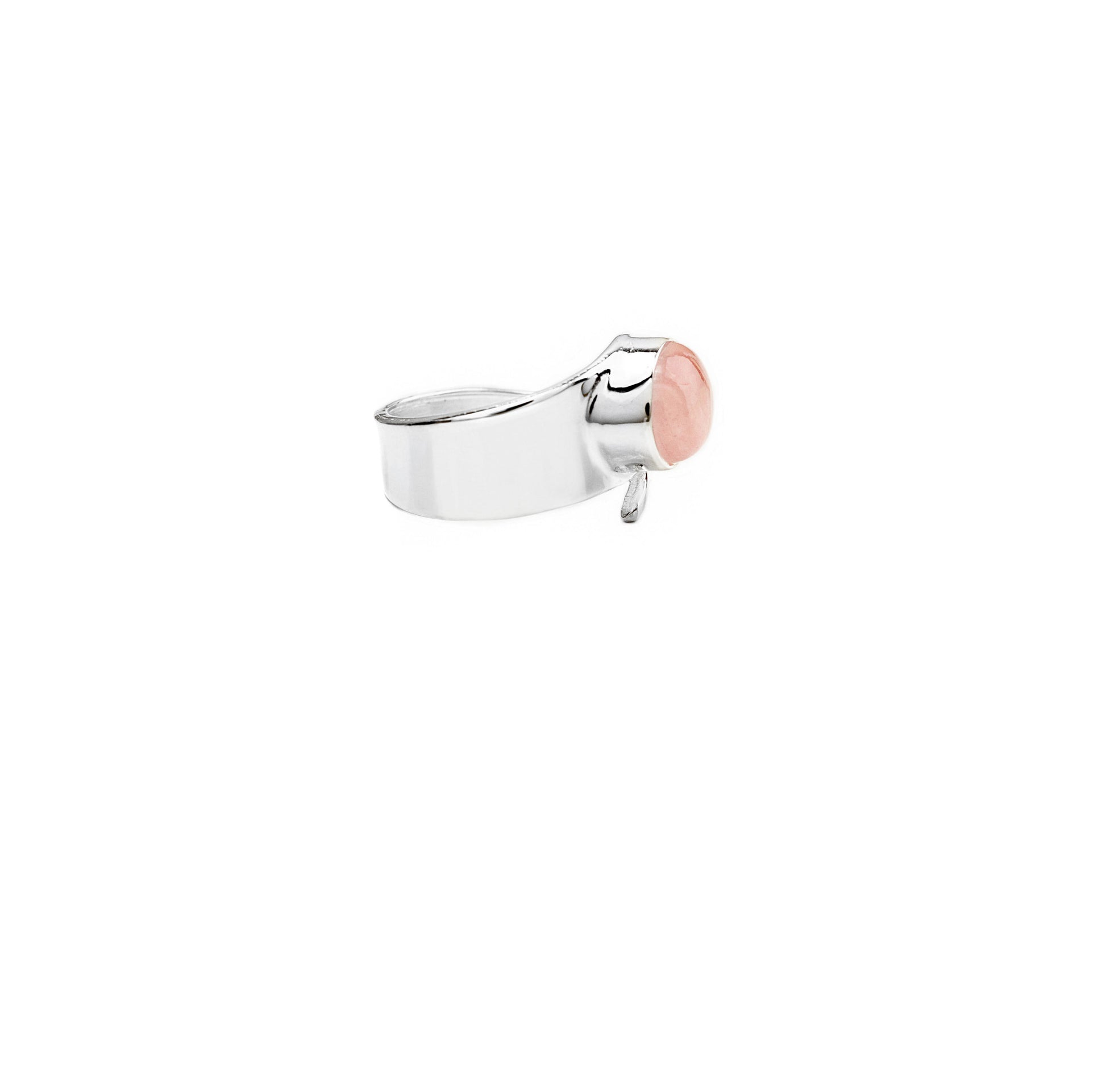 Rose Quartz Wrap Sterling Silver Ring - Twisted Earth Artistry