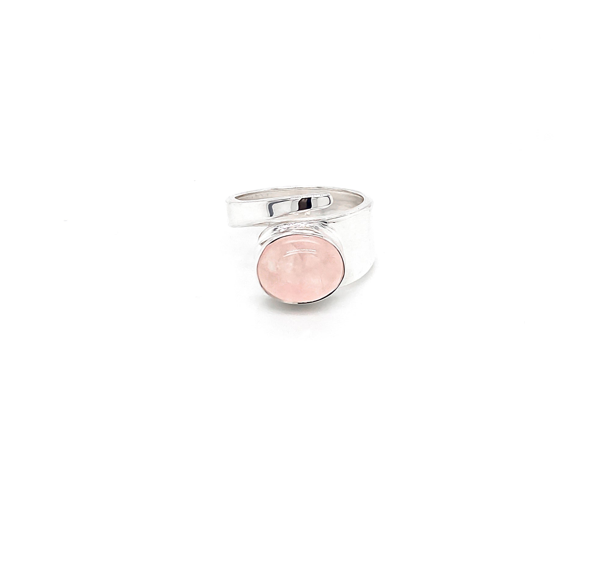Rose Quartz Wrap Sterling Silver Ring - Twisted Earth Artistry
