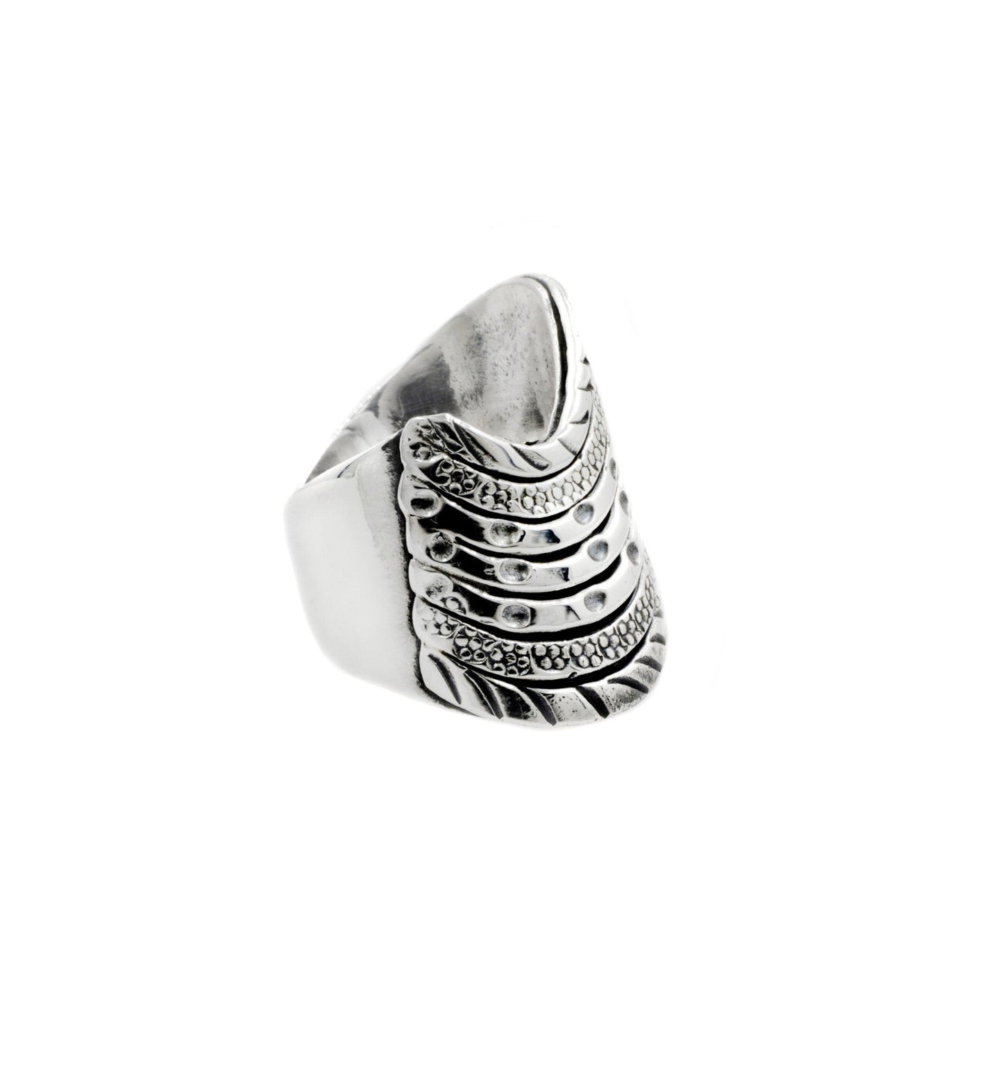 Sterling Silver Textured Wave Ring