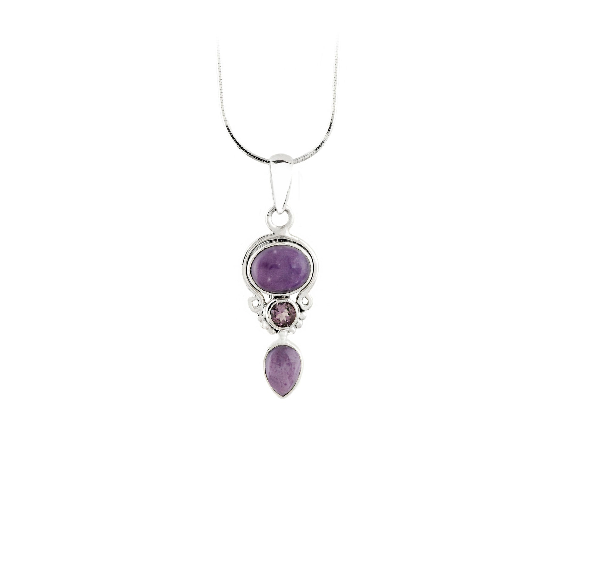 Tiffany Stone Amethyst Sterling Silver Pendant - Twisted Earth Artistry
