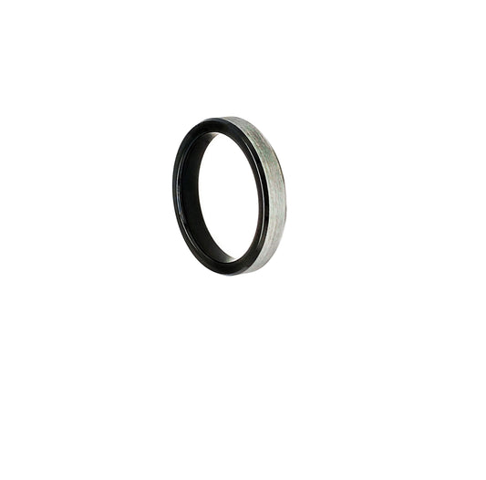 Thin Black and Silver Tungsten Ring - Twisted Earth Artistry