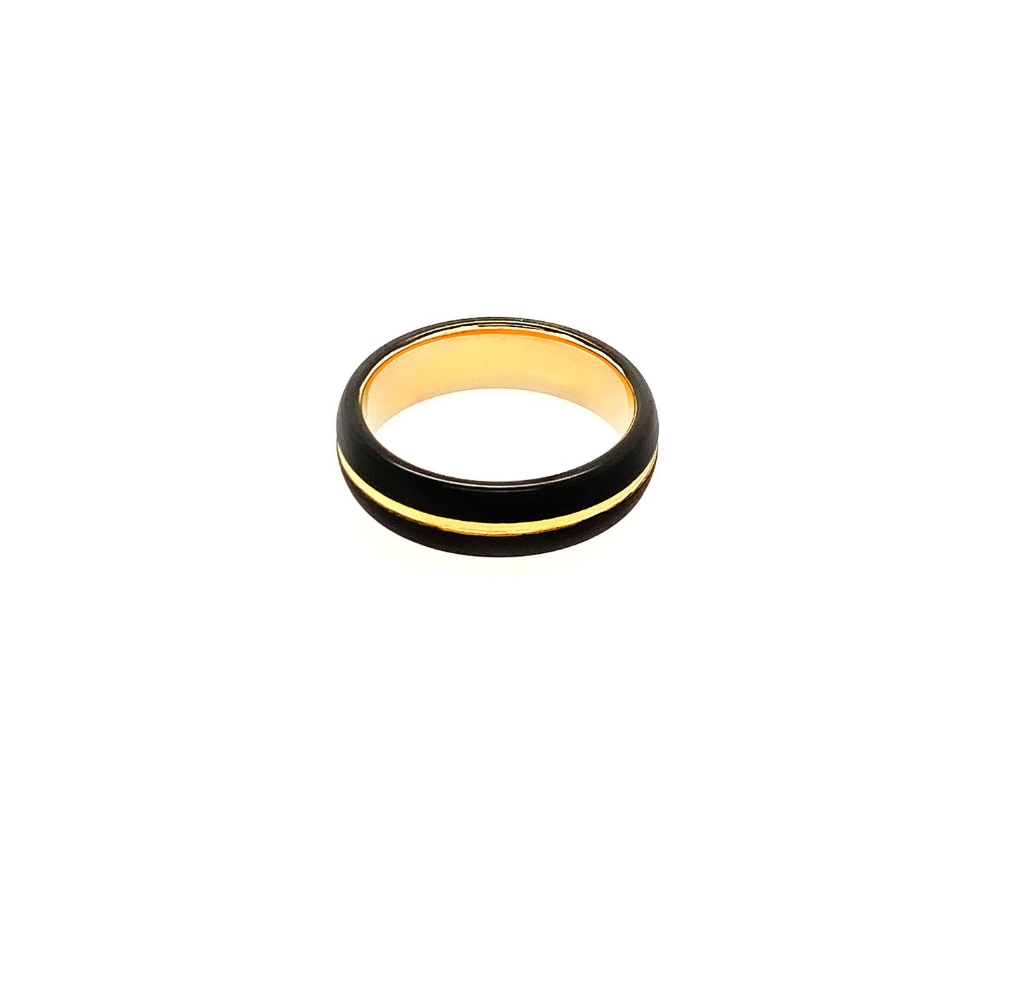 Black and Gold Tungsten Ring