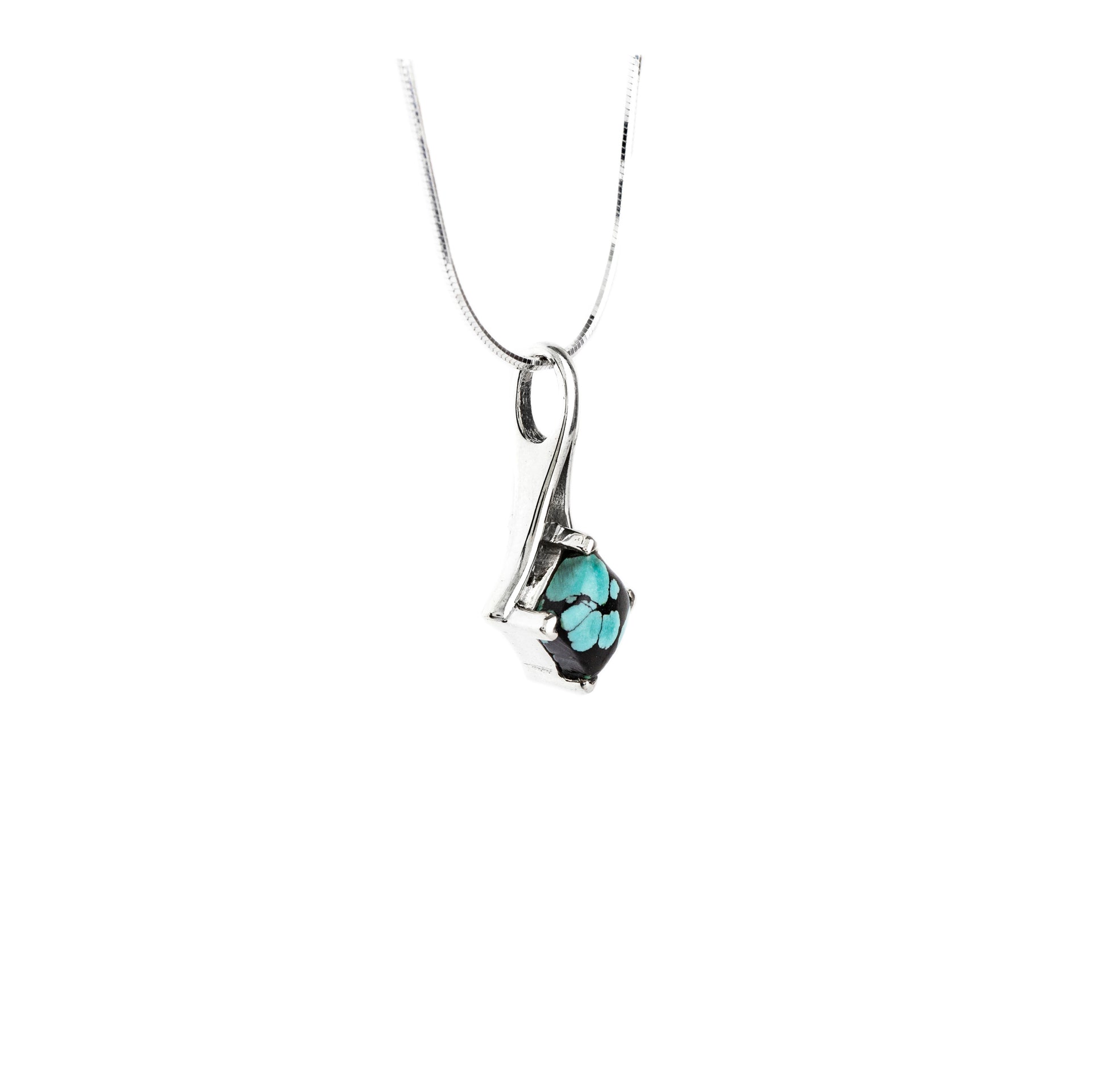 Turquoise Sterling Silver Pendant - Twisted Earth Artistry