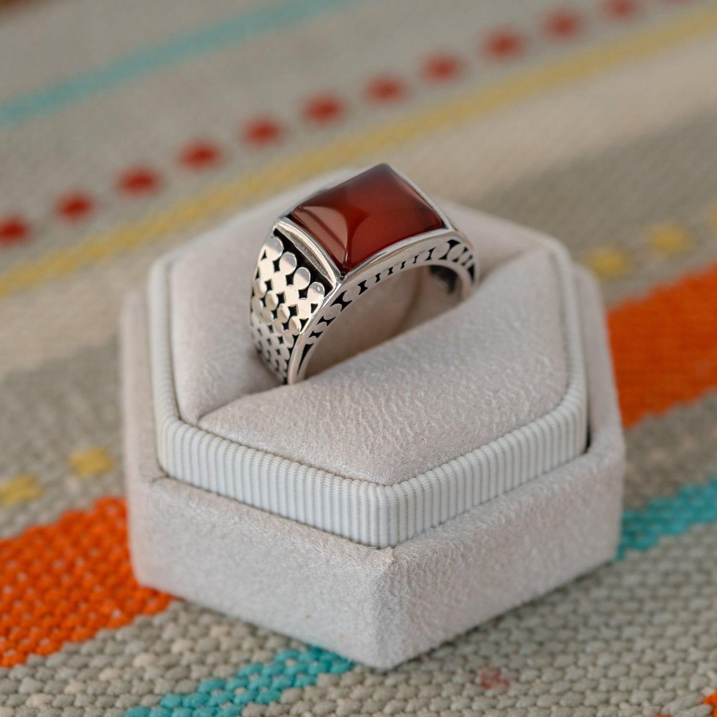 Red Onyx Signet Ring