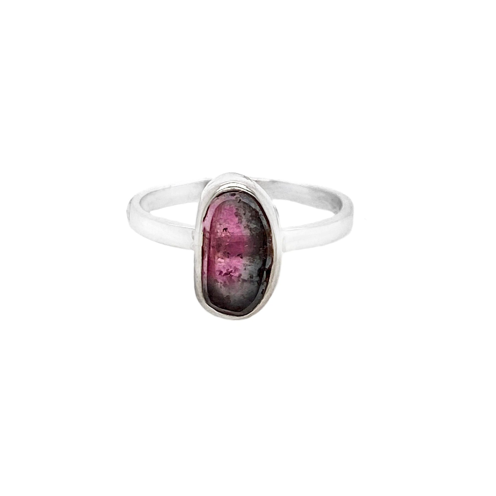Watermelon Tourmaline Sterling Silver Ring - Twisted Earth Artistry